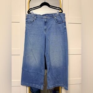 Gap High Waist Wide Leg Ankle Stride Jeans